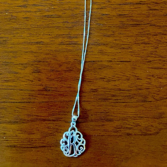 Primrose Sterling Silver Monogram Initial K Pendant - Picture 1 of 3